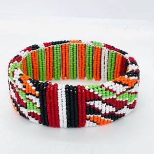 Brazalete masai de Kenia hecho a mano/pulsera con cuentas/brazalete de cuentas unisex/pulseras boho/brazalete tribal maasai/joyería masai para mujeres/brazalete auténtico. Pattern/G