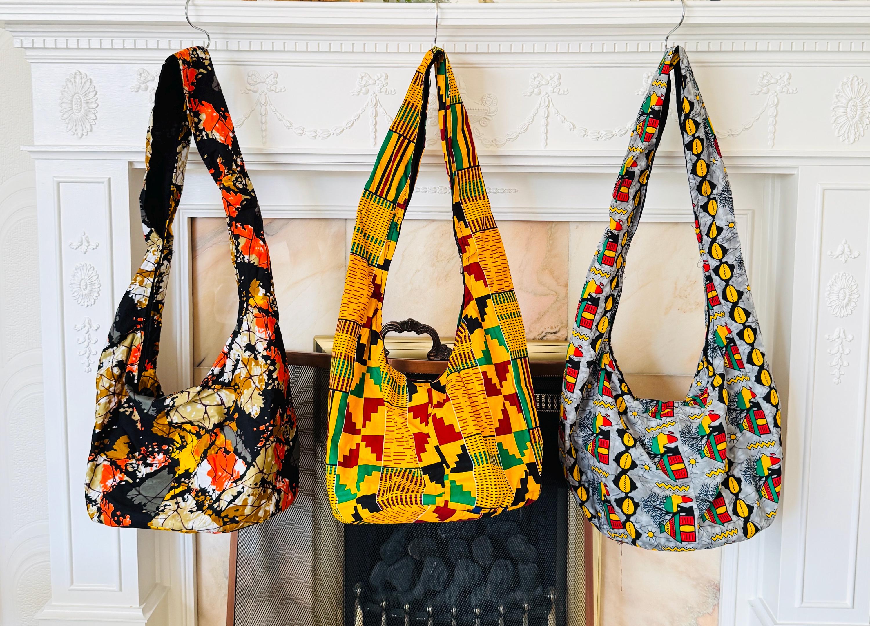 バッグ apolina Patchwork Bag Africa Print Hobo Bag: Kente Print Crossbody-cotton Boho Handbag