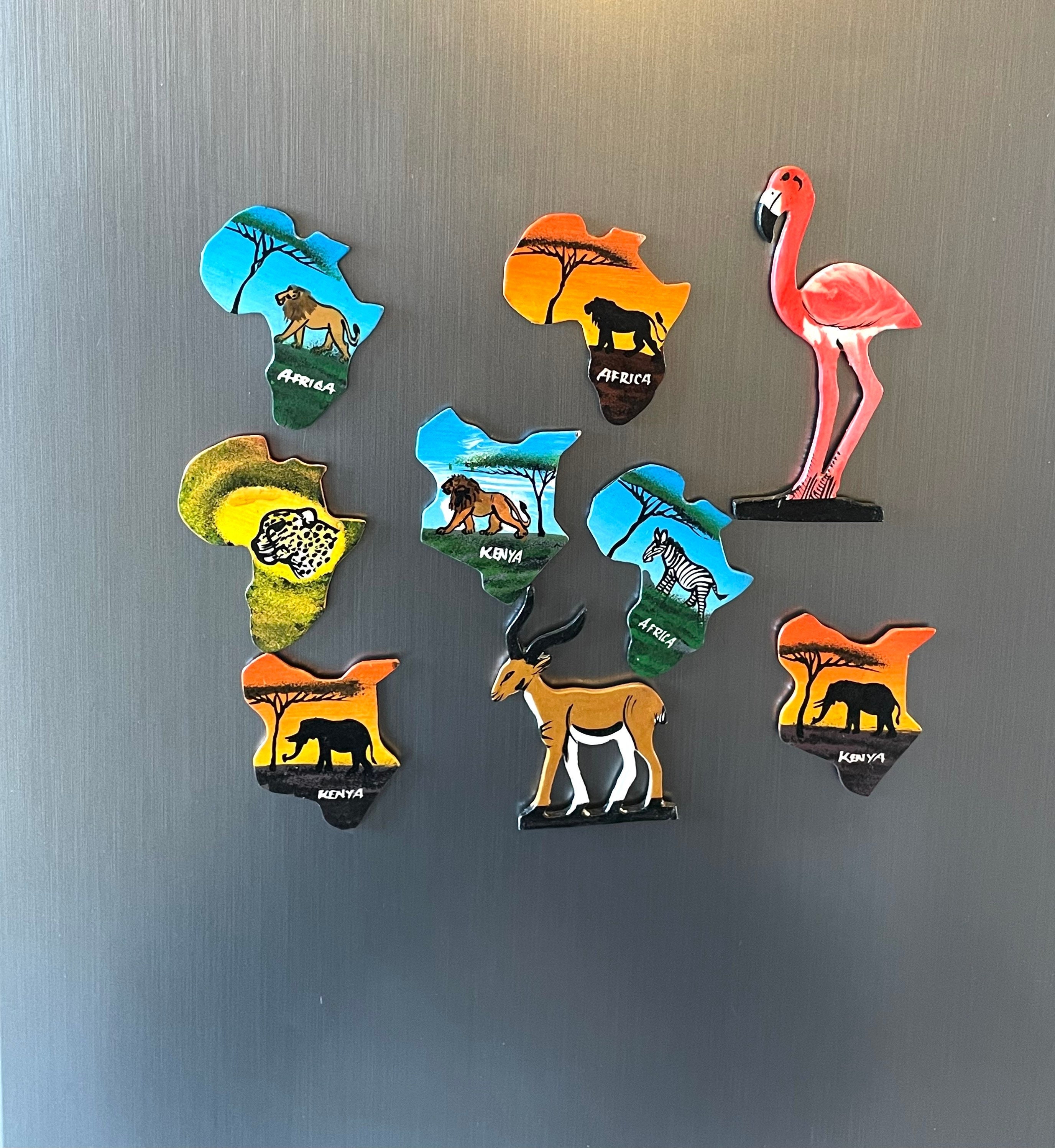 Handmade Africa Fridge Magnets 2PCS: Safari Animal Decor. - Etsy