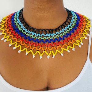 Africa Masai Choker/Beaded Choker/ Women Choker/Tribal Maasai Choker Necklace/Maasai Bead Choker/Handmade Masai Collar Necklace/Gift for her