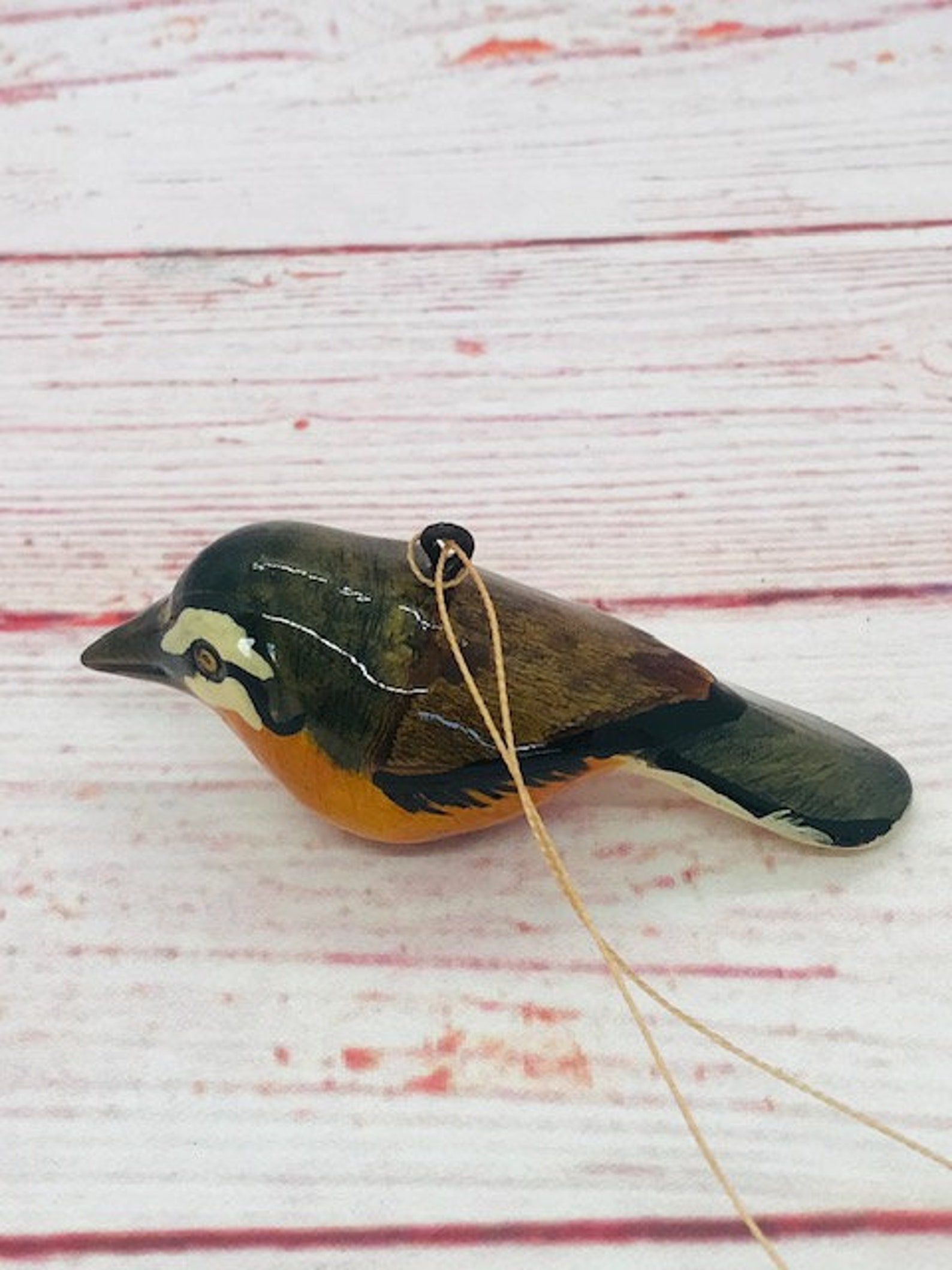 Handmade Wood Hanging Carving Painted Bird Ornaments/ Single Etsy