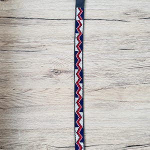 Handmade Masai Beaded Leather Dog Collar: Colorful African Pet Gift. 19-22 inches