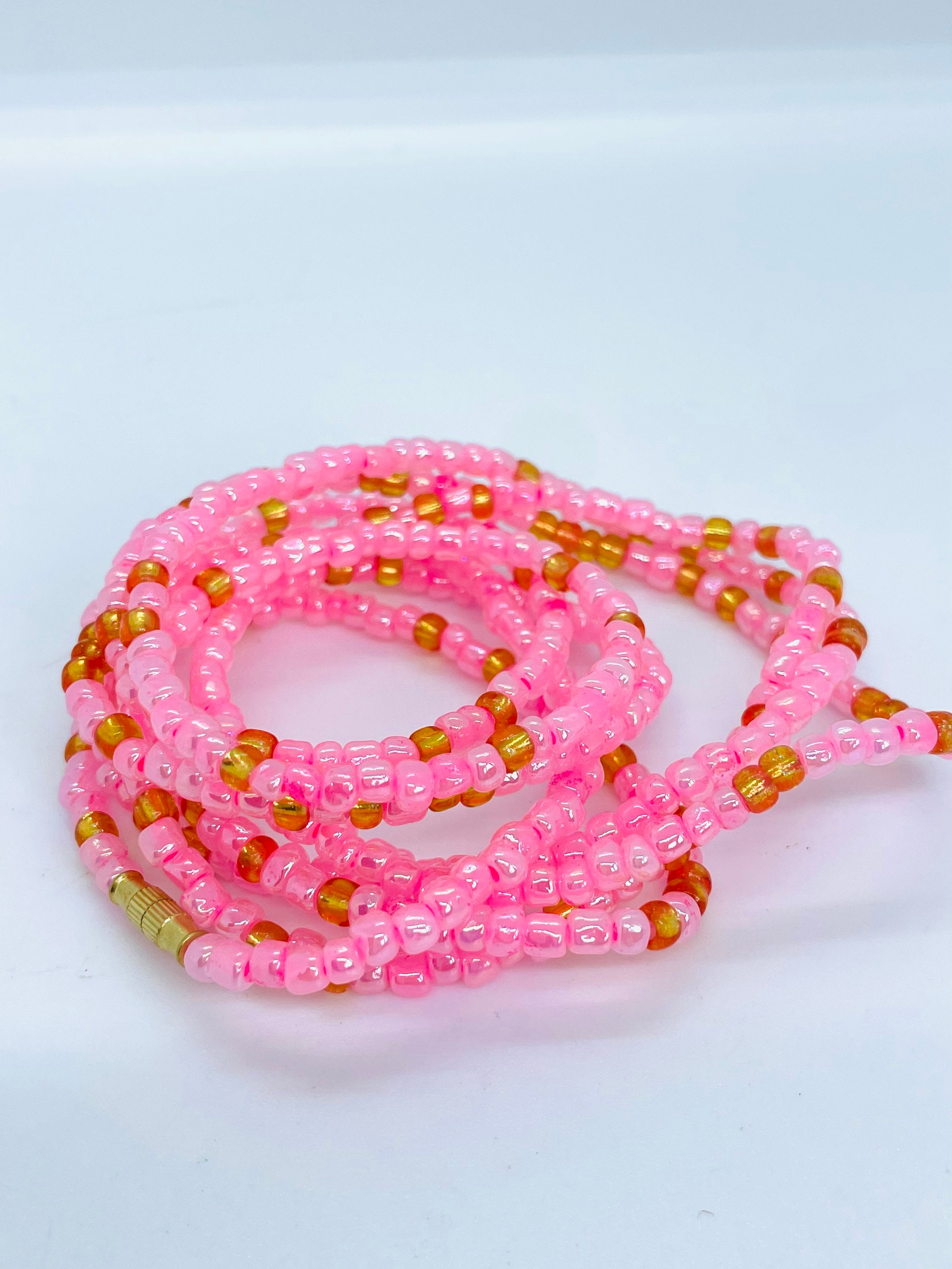 Taille Kralen Buikketting voor Vrouwen Afrikaanse Kleurrijke Elastische Buik Kralen Taille Ketting Strand Bikini Body Sieraden voor Vrouwen en Meisjes, 31.5 inch, Glas, Geen edelsteen