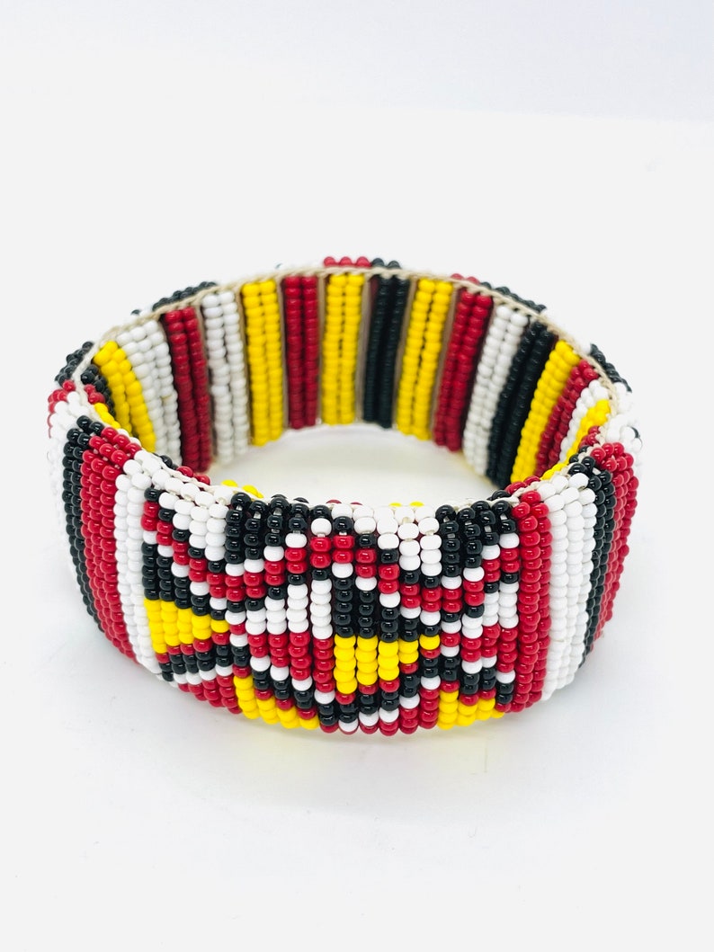 Brazalete masai de Kenia hecho a mano/pulsera con cuentas/brazalete de cuentas unisex/pulseras boho/brazalete tribal maasai/joyería masai para mujeres/brazalete auténtico. Pattern/H