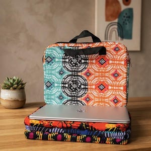 Handmade Ankara Laptop Sleeve: Padded 16-inch Laptop Cover/ Colourful Tec Bags, Gift for His / Hers