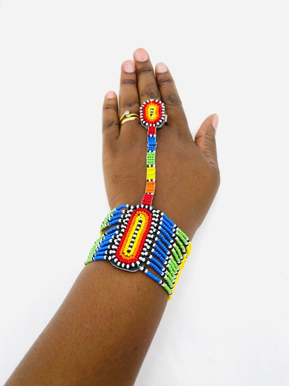 African Maasai beaded tribal bracelets/bangles | NAHERI