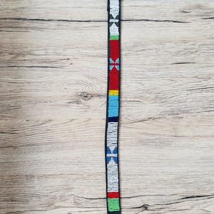Handmade Masai Beaded Leather Dog Collar: Colorful African Pet Gift. 18-21 inches