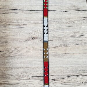 Handmade Masai Beaded Leather Dog Collar: Colorful African Pet Gift. 21-24 inches
