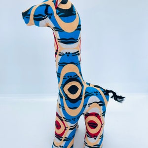 Africa Ankara Stuffed Animals/Handmade Africa Waxed Stuffed Animal/Fabric Stuffed Soft Toy/Stuffed Animals Giraffe/B