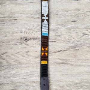Handmade Masai Beaded Leather Dog Collar: Colorful African Pet Gift. 13-16 inches