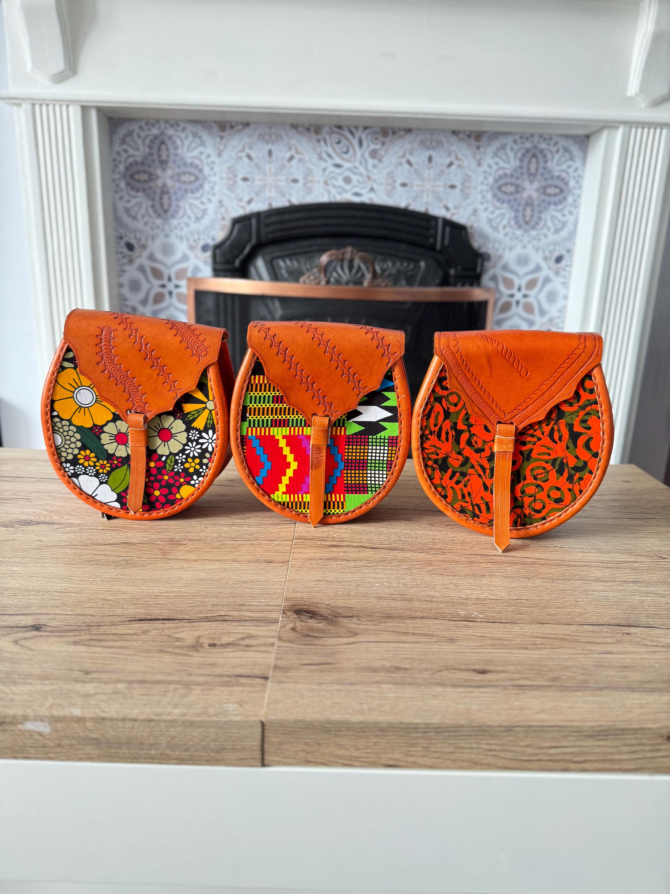 African Handmade Traditional Bag /Leather Ankara Bag/Tote Handbag/Small Kente Bag/ Women Gift Bag/Crossbody Bag/Africa Bag/Africa Sling Bag