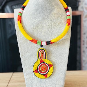Africa  Maasai  Pendant Necklace/ Handmade Beads Necklace/Women Beads Necklace/Africa Jewellery/Beaded Masai Necklace/Gift For Her