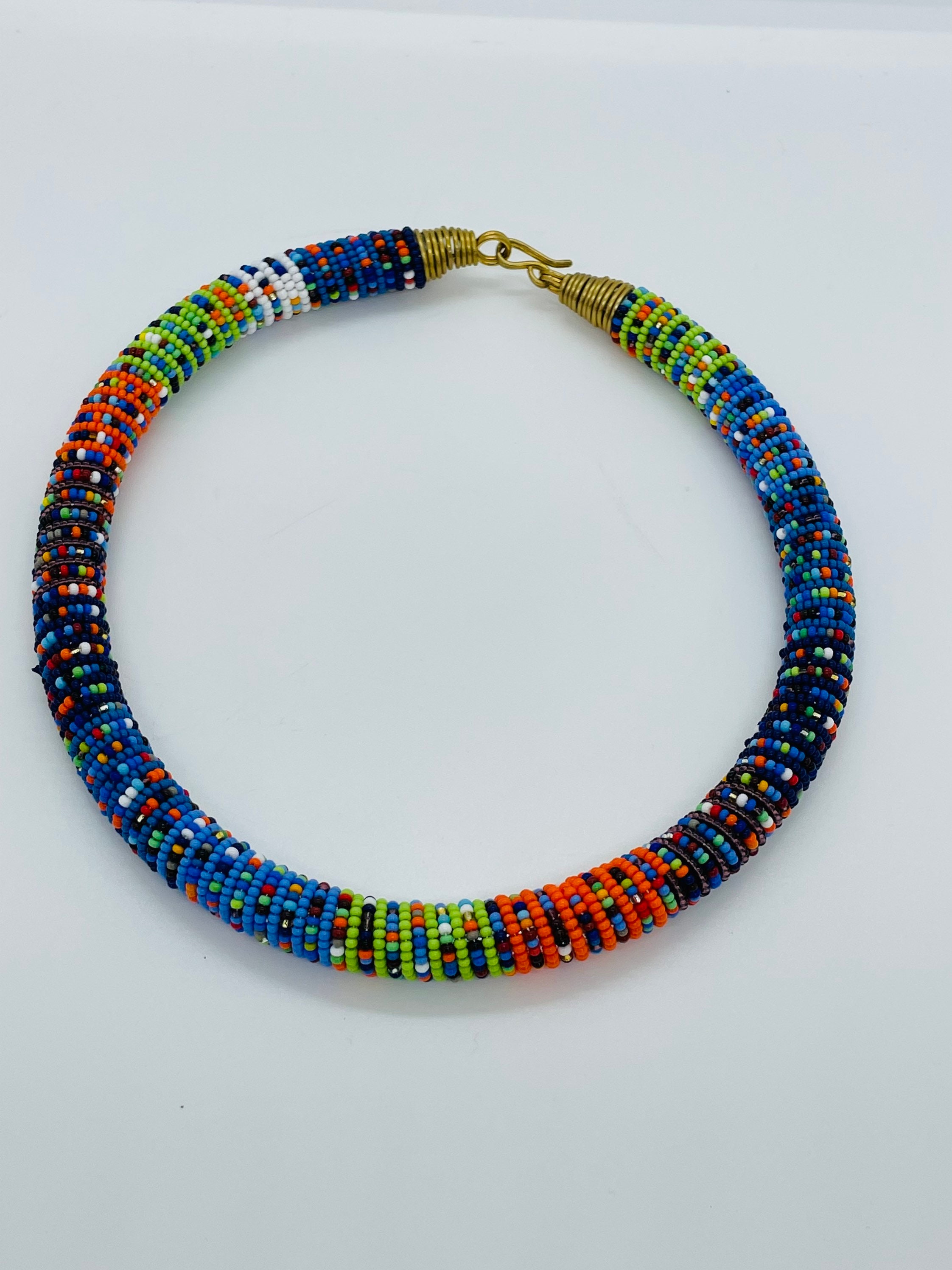 African handmade Kenya Masai Tube Beaded Necklace Choker | Etsy