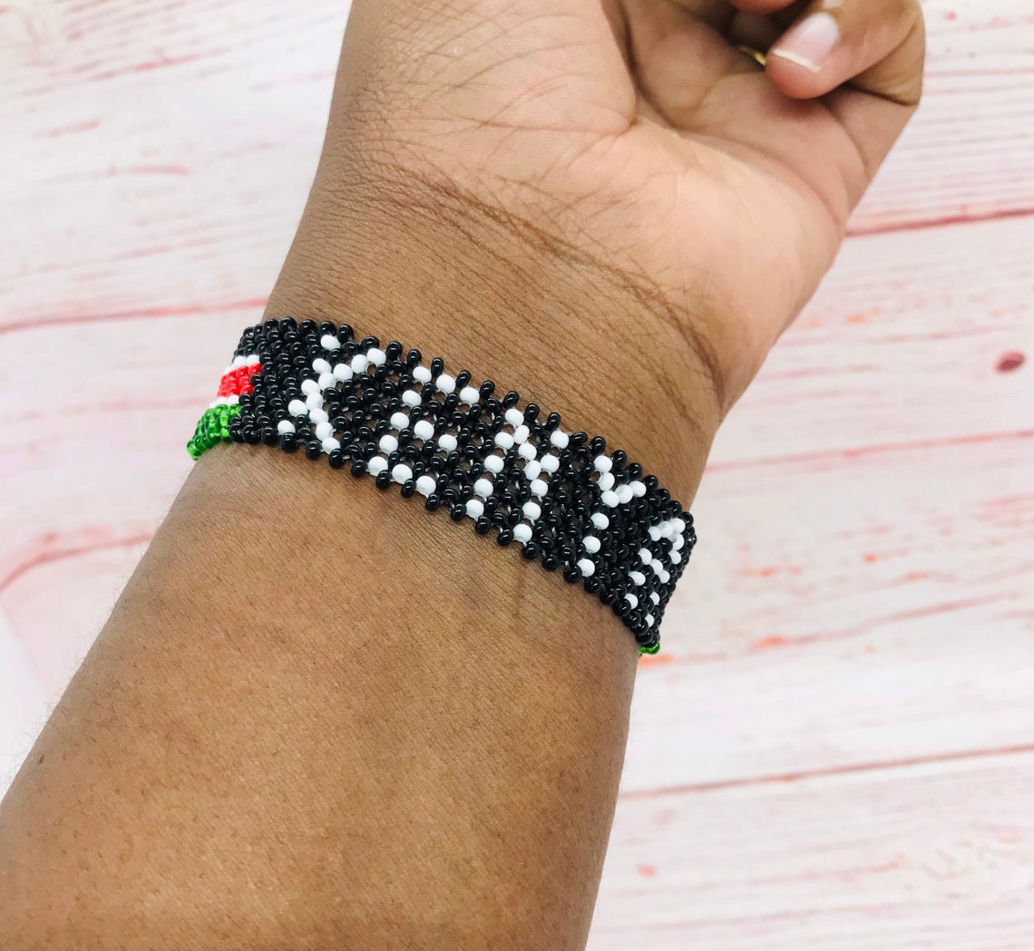 Africa Ethnic Kenya Flag Bracelet Bangle/ Beaded Etsy UK