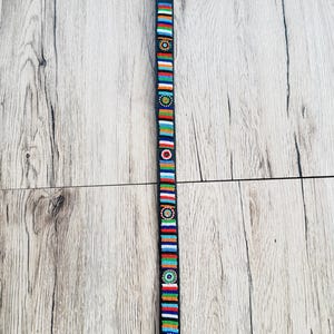 Handmade Masai Beaded Leather Dog Collar: Colorful African Pet Gift. 23-26 inches