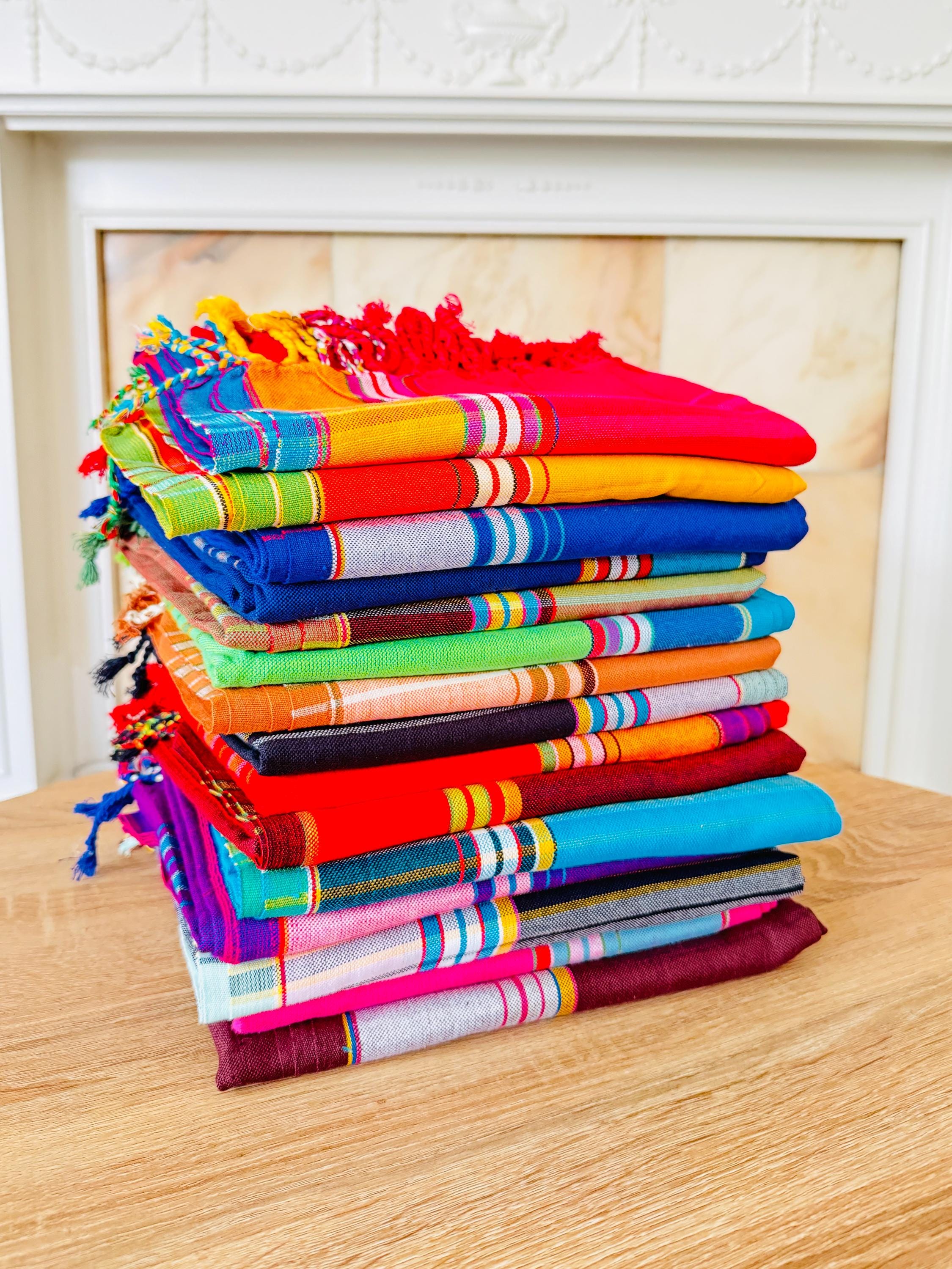 Handmade Kenyan Cotton Kikoy: Beach Wrap, Sarong, Scarf-Kikoi