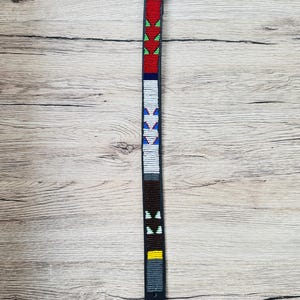 Handmade Masai Beaded Leather Dog Collar: Colorful African Pet Gift. 17-20 inches