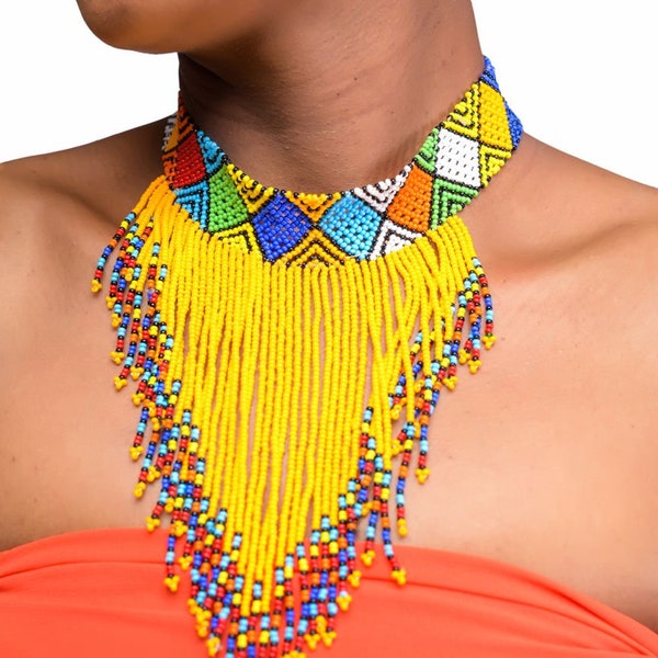 Africa Beads Necklace/Handmade Masai Beads Choker/Beads Choker/Maasai Necklace/Unique Choker Necklace/Africa Jewelry/Women Necklace