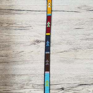 Handmade Masai Beaded Leather Dog Collar: Colorful African Pet Gift. 21-23 inches