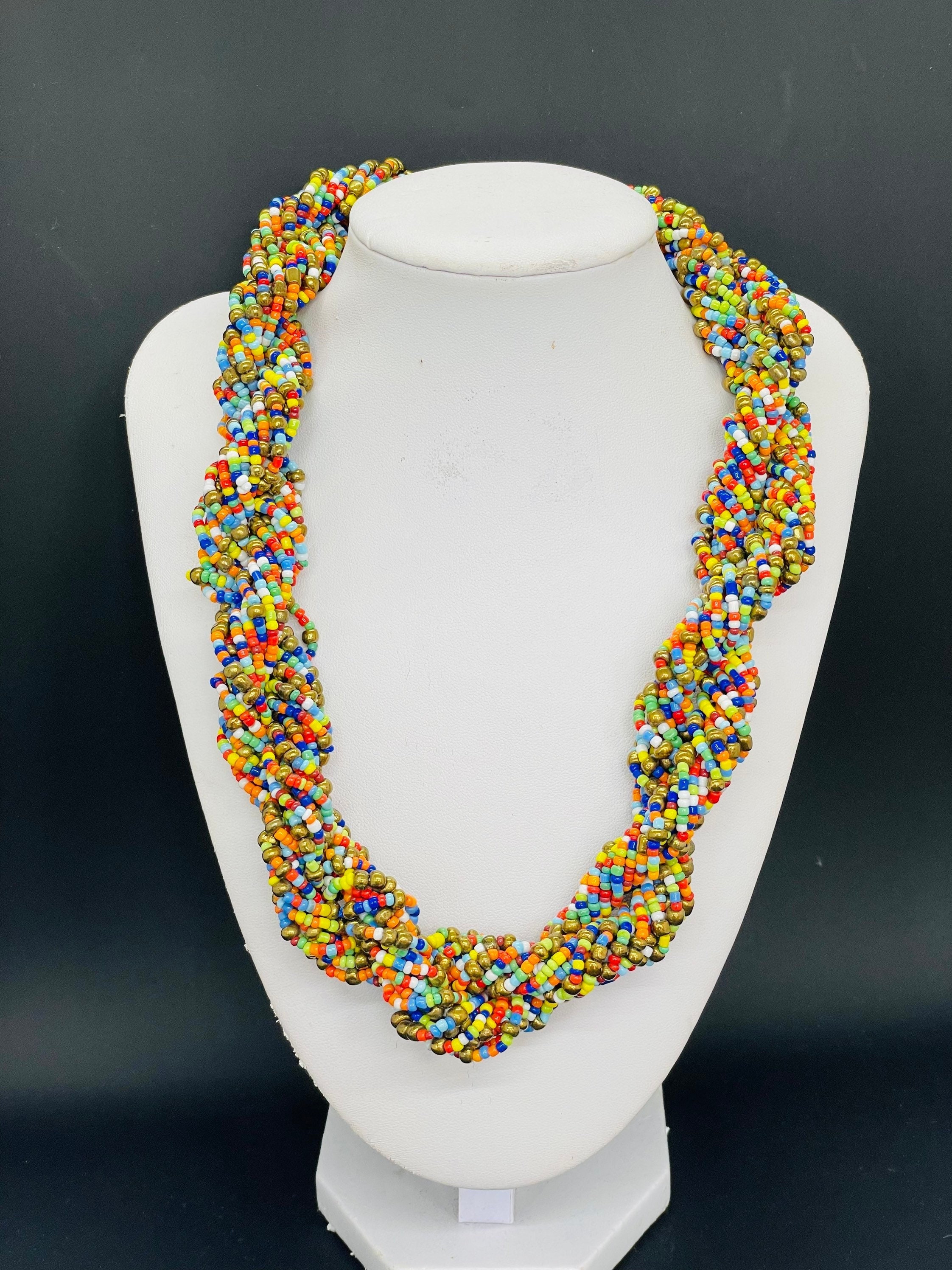 Twisted multi-strand beaded necklace – The Parity Store
