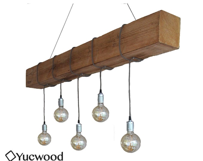 Beam lamp, Wooden hanging lamp, "Douglas Two", Beam lamp, modern wooden lighting, Industrial lighting, Minimalist Lamp