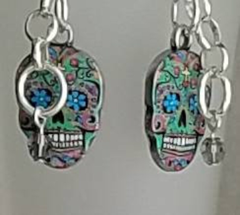sugar skulls earrings Dia De Los Muertos day of the dead