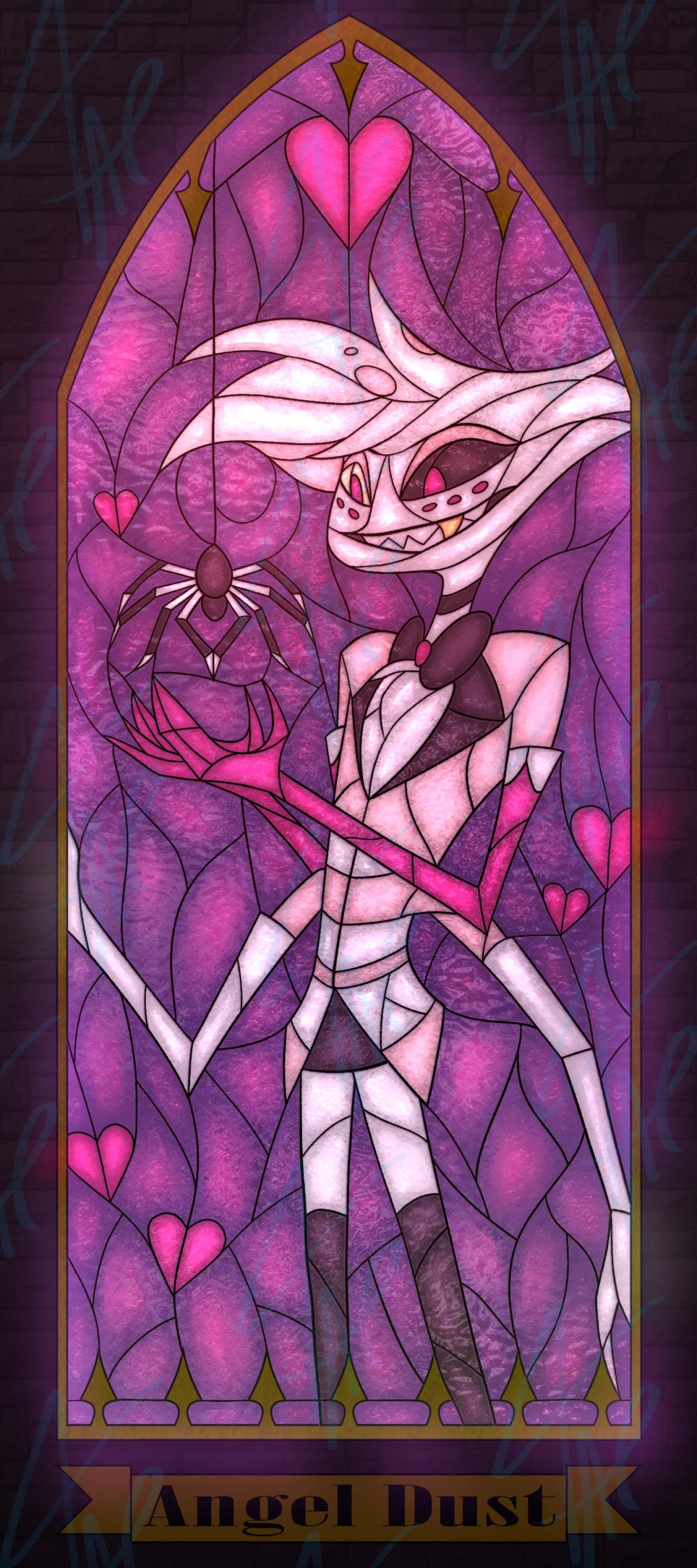 Stained Glass Inspiration Illustration, Angel Dust | Hazbin Hotel ...