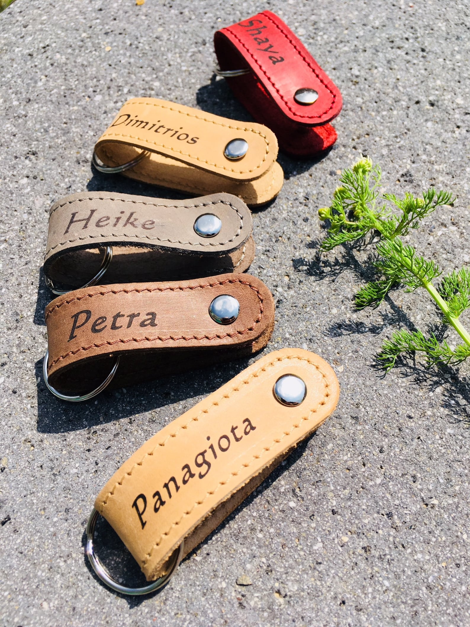 Leather Keychain with Engraving Custom Made Laser with Your Etsy