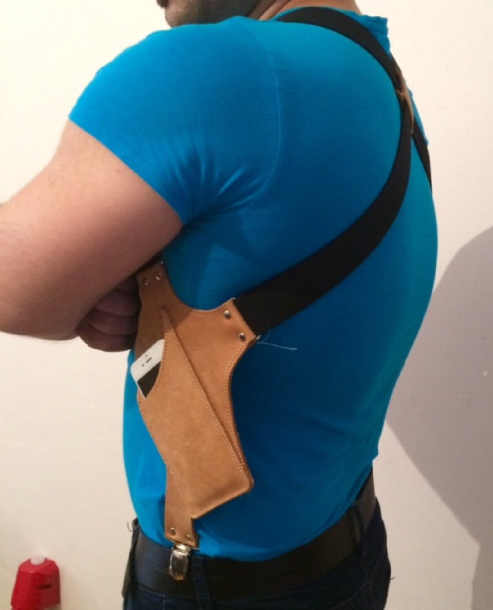 Leather shoulder Holster double case for iPhone 11 pro max ...