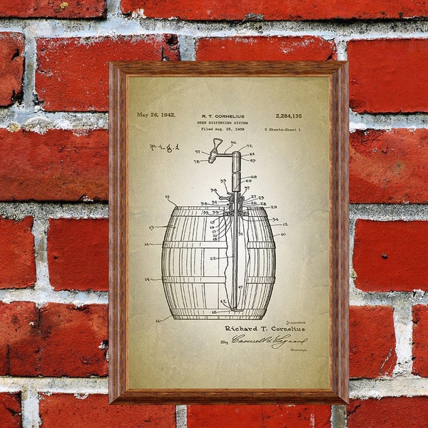 Beer Lover Gift: Beer Poster, Beer Wall Art, Husband Gift, Beer Patent Print, Beer Patent, Home Brewing Poster, Digital Patent Art