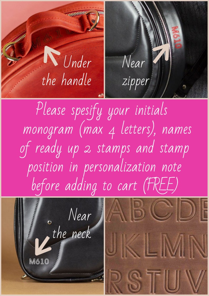 Leather Convertible Backpack Lunch Bag Women Monogram Messenger Purse Personalized Kids Gifts College High School Graduation Gift for Her