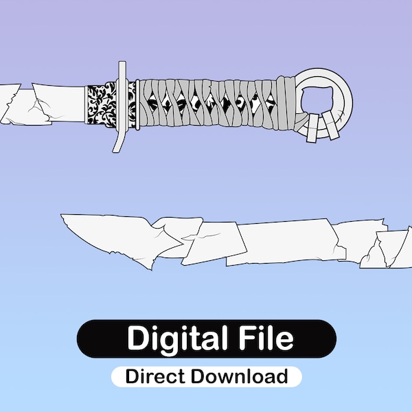 Foam Katana Template Etsy Foam Katana Template Etsy