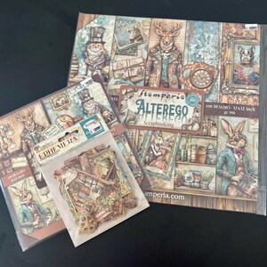 Stamperia Alterego Set 12 x 12 Paper Pad ,8 x 8 Paper Pad, Chipboard Die Cuts