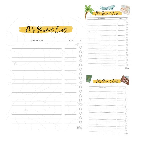 Travel Bucket List Printable Bucket List Travel Journal Etsy