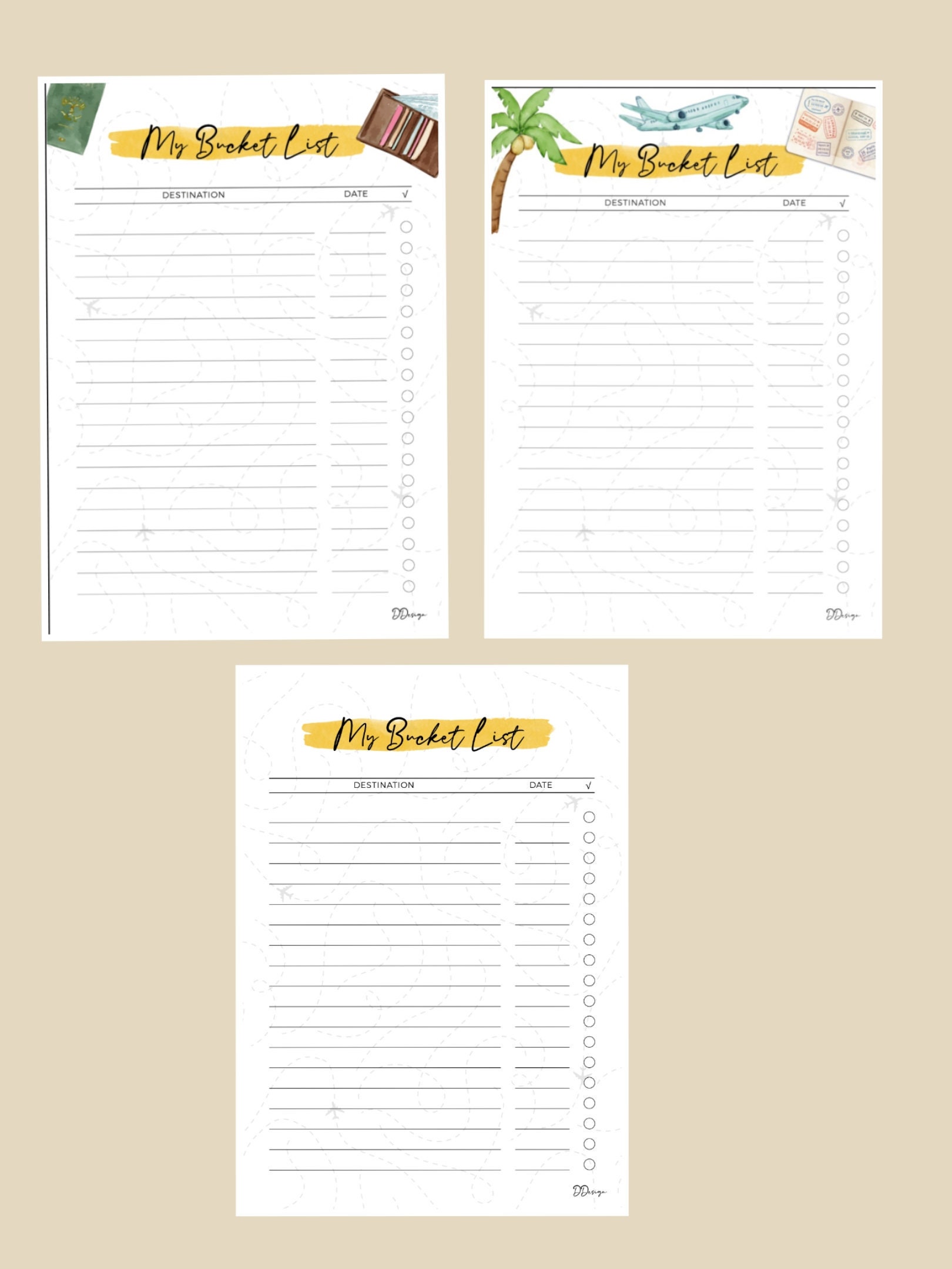 Travel Bucket List Printable, Bucket List, Travel Journal, Printable