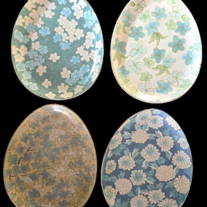 Vintage Floral Egg Plates   Pottery Barn Set of Four   New in Box