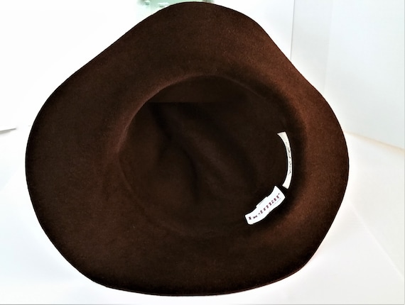 VINTAGE BETMAR Classics Biege Wool Felt Fedora Hat Dark Brown Bow Accent Derby VINTAGE BETMAR Classics Biege Wool Felt Fedora Hat Dark  main image 4