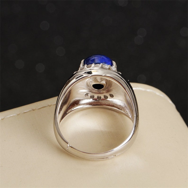 MB22 Sterling silver 18k gold-plated natural lapis lazuli natural zircon men/'s ring.NO