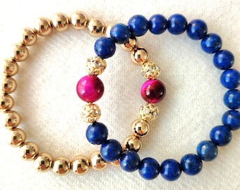 Turquoise Blue Stone Bracelet with Red Agate, Layered Bead Bracelet, Beach Vacation Jewelry Gift