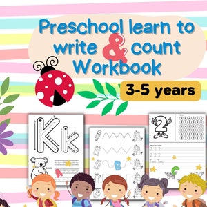 Aprendizaje temprano para niños en edad preescolar y niños pequeños, trazado del abecedario, lectura para niños de más de 3 años, libro de trabajo del alfabeto, números, matemáticas básicas, figuras, formas, sentidos