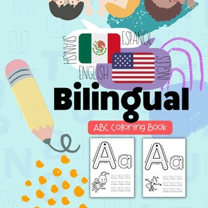 Libro para colorear bilingüe, Aprendiendo leer, Lectura inicial, Palabra español vocabulario, Aprender escribir leer alfabeto español para niños pequeños