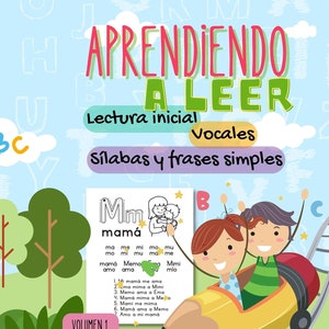 Aprendiendo leer, Lectura inicial niño, Vocal sílaba simple, Aprender leer español Niño bilingüe niño de 3 a 6 años, alfabeto abecedario