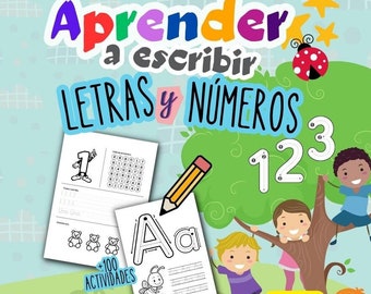 Aprenda números e letras em espanhol, Aprendendo leer, Caligrafia inicial Vogais em espanhol, Aprenda a ler Criança bilíngue pré-escolar +3 anos