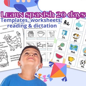 Teach spanish quick 20 days, Learn read spanish fast, Print Spanish Bilingual kid Worksheet, aprende a leer, Lectura inicial 3 to 6 year,
