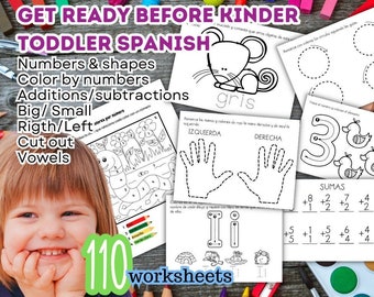 Get ready to kinder, PreK basic knowledge before preschool, Learn number Vowels trace spanish, Aprendiendo leer, teach Bilingual toddler +3