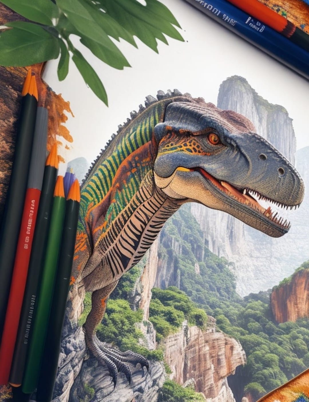 22 Realistic Dinosaur Coloring Pages, T-rex Detailed Dinosaur Printable