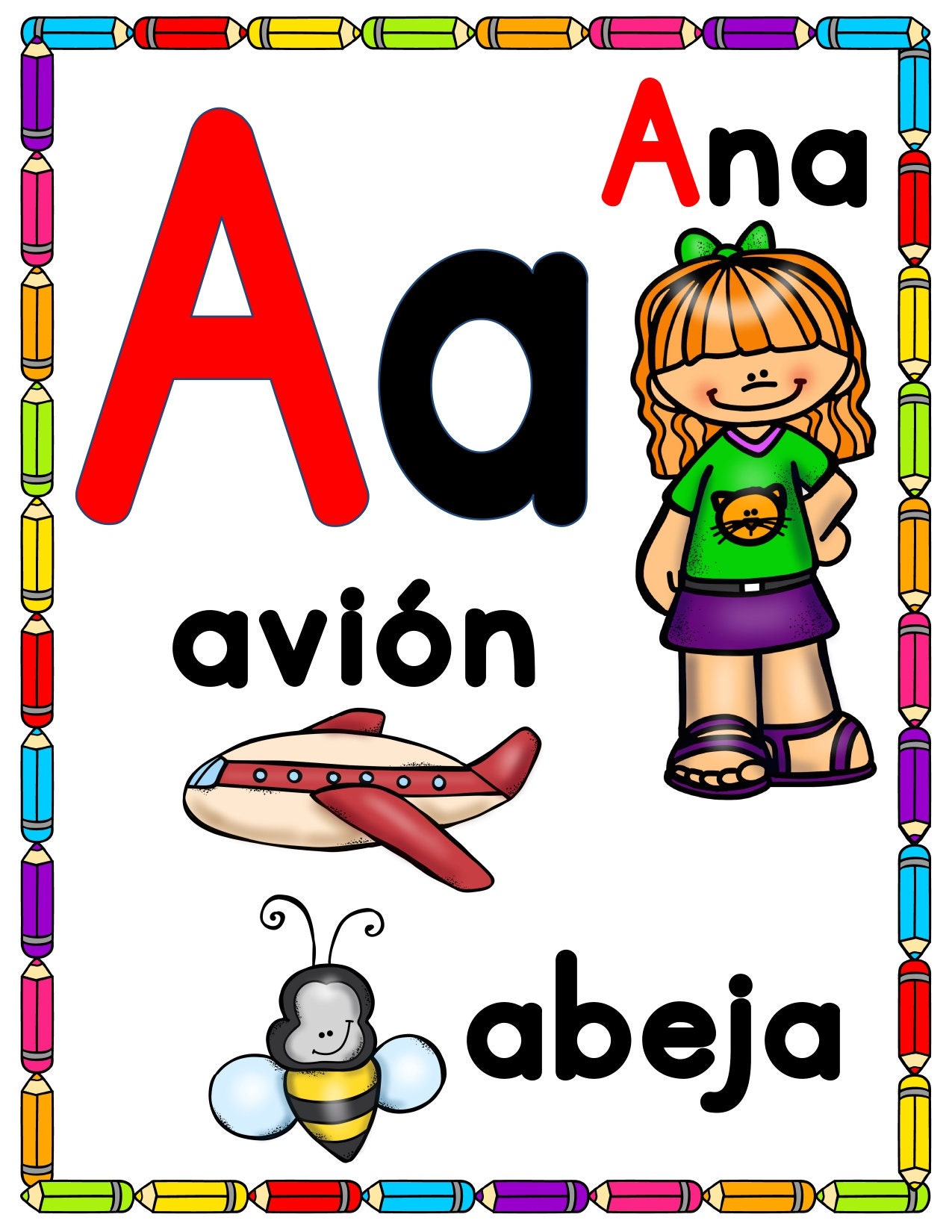 Practice Learn Read Write Spanish Mexican, Vocabulary Teach Vowels