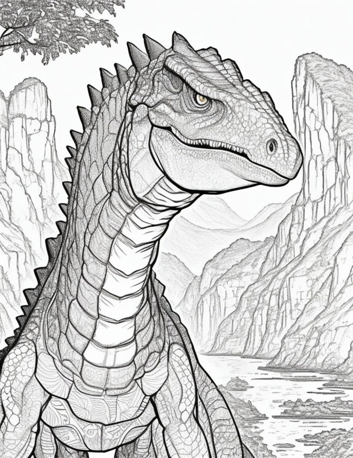 22 Realistic Dinosaur Coloring Pages, T-rex Detailed Dinosaur Printable ...