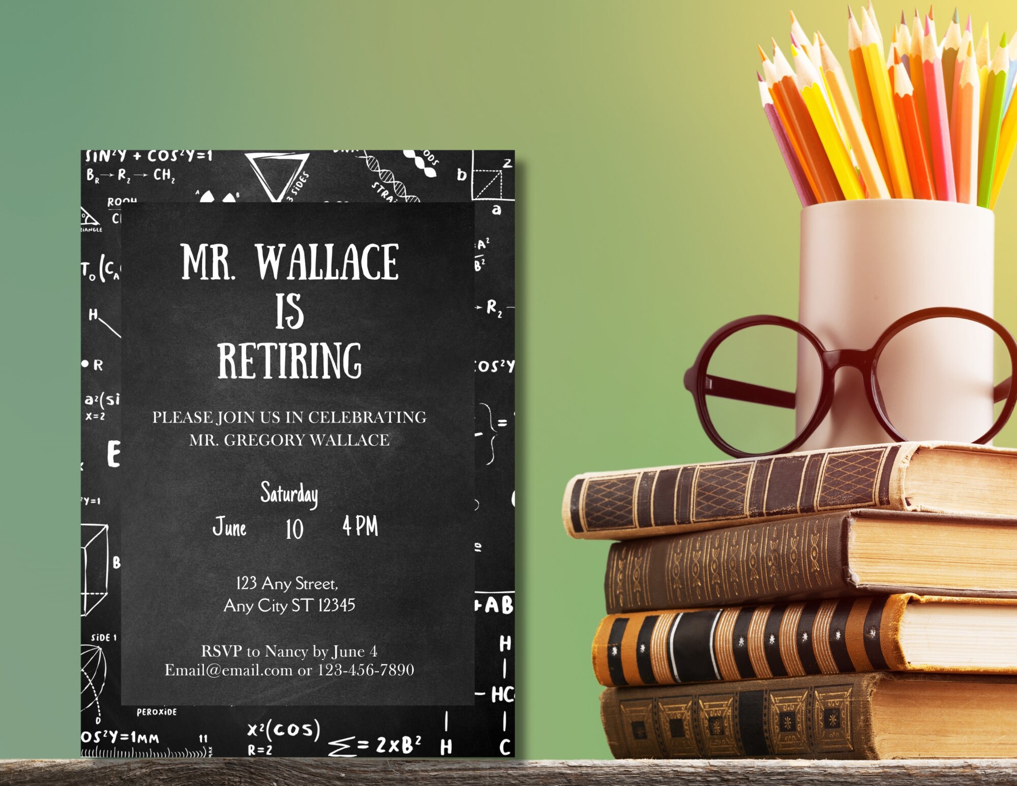 Math Teacher Retirement Party Invitation, Teacher Farewell Party ...