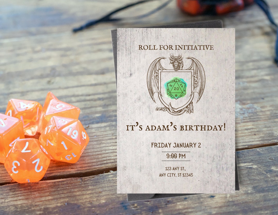 Dungeons and Dragons Birthday Invitation, Dnd Birthday Party Invitation ...